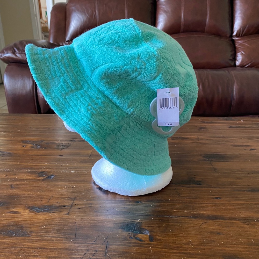 NWT Disney Parks Mickey Mouse Aqua Teal Terry Cloth Bucket Hat One Size Beach